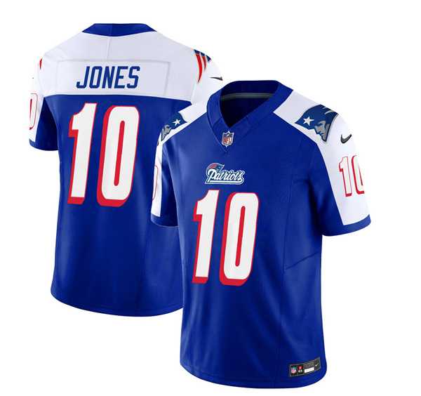 Men & Women & Youth New England Patriots #10 Mac Jones Blue White 2023 F.U.S.E. Vapor Limited Jersey->new england patriots->NFL Jersey